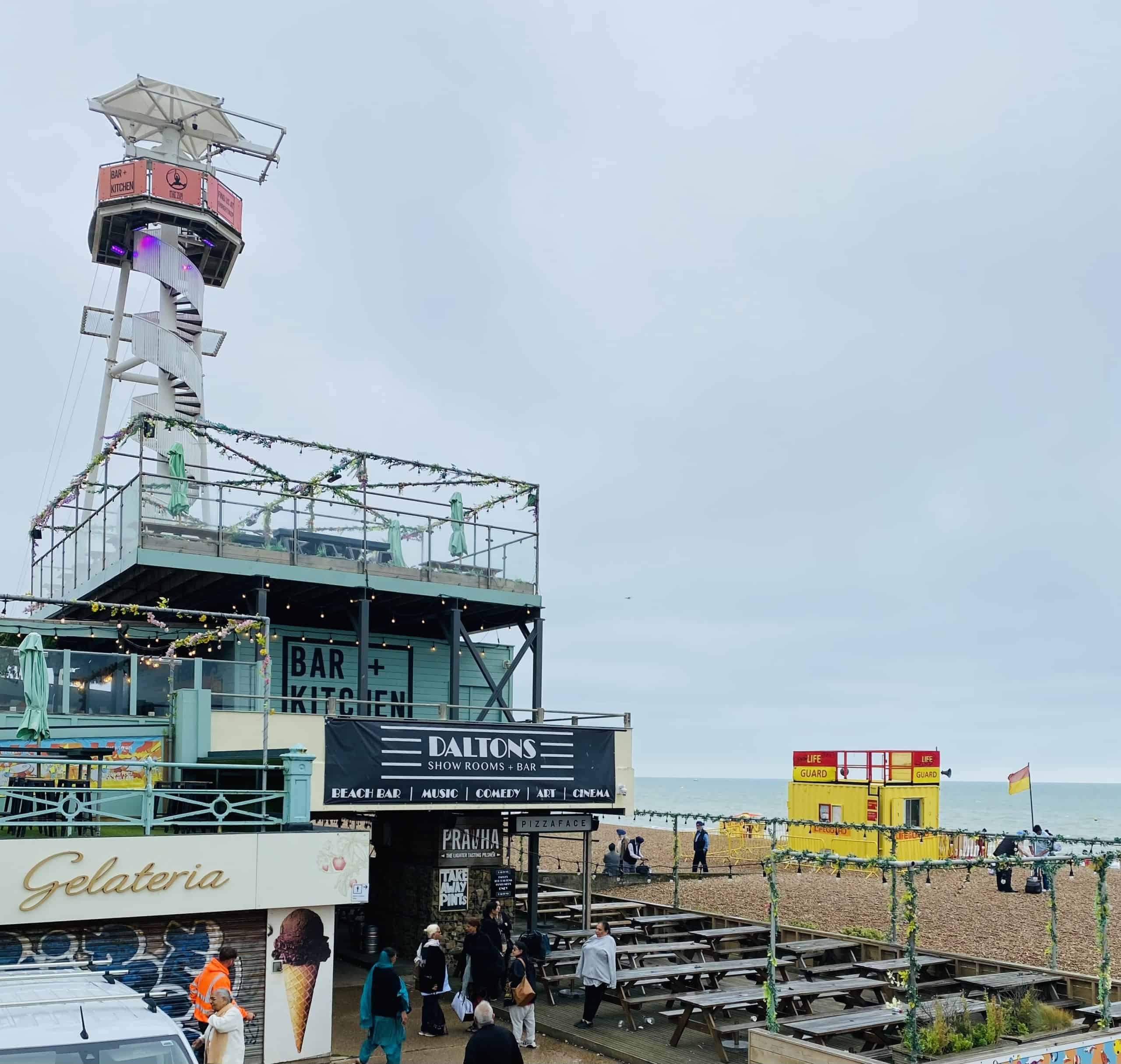 Located on the beach, Daltons is a popular live music venue in Brighton.