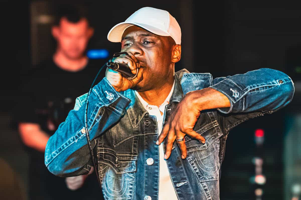 Vocalist performing live.